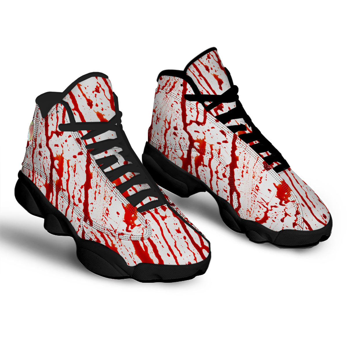 Blood Drip Print Black Basketball Shoes-grizzshop