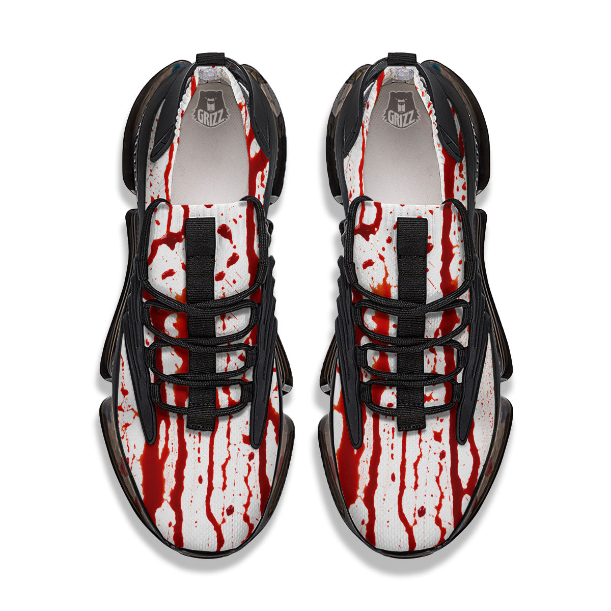 Blood Drip Print Black Gym Shoes-grizzshop