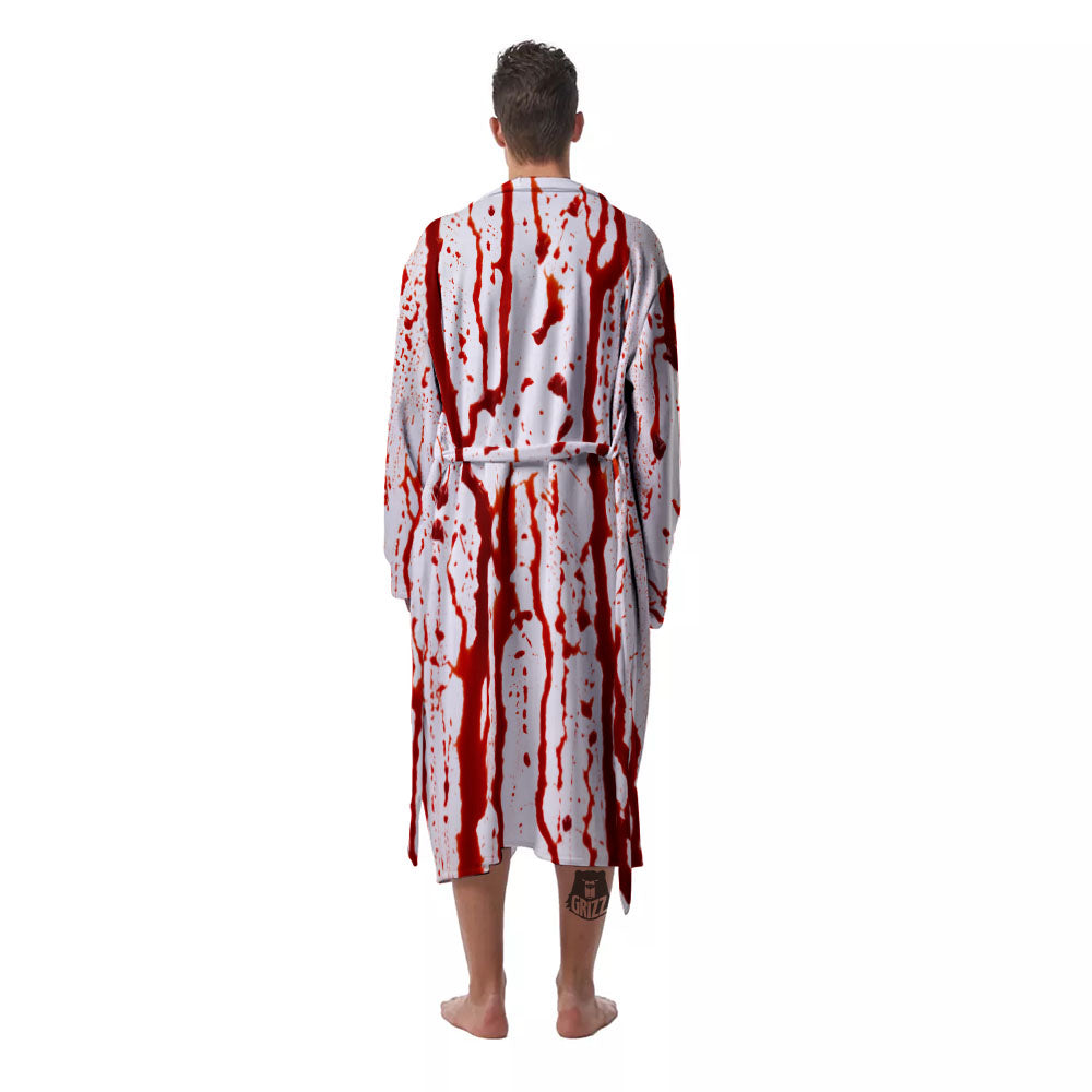 Blood Drip Print Men's Robe-grizzshop