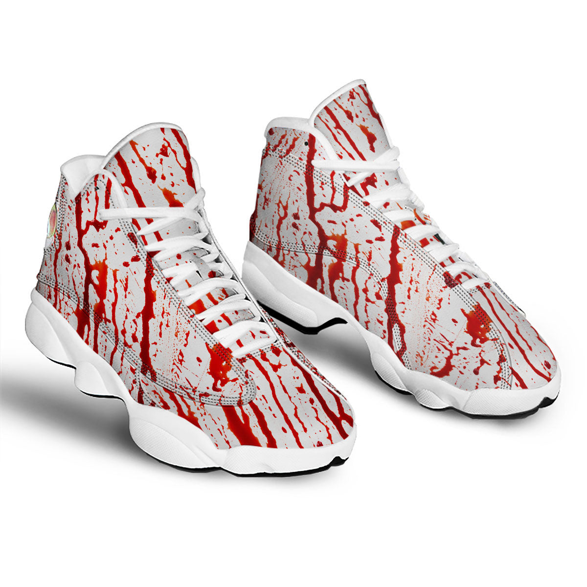 Blood Drip Print White Basketball Shoes-grizzshop
