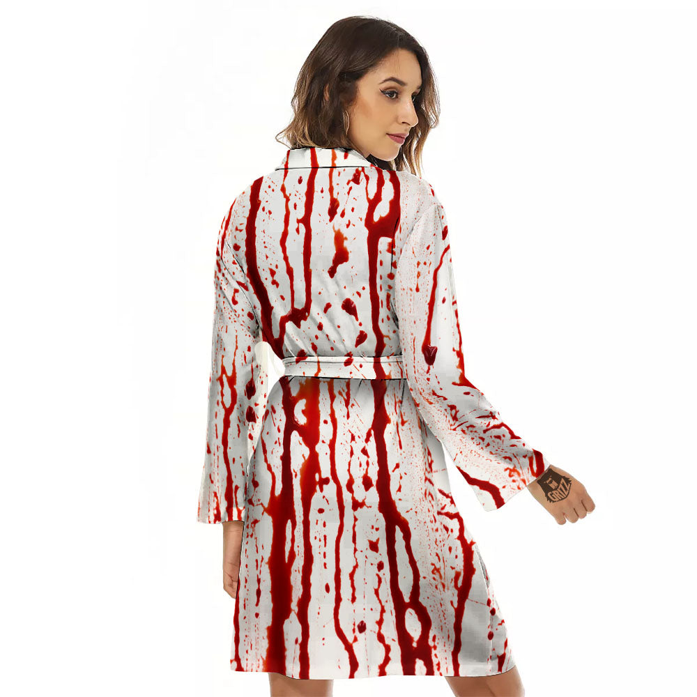 Blood Drip Print Women's Robe-grizzshop