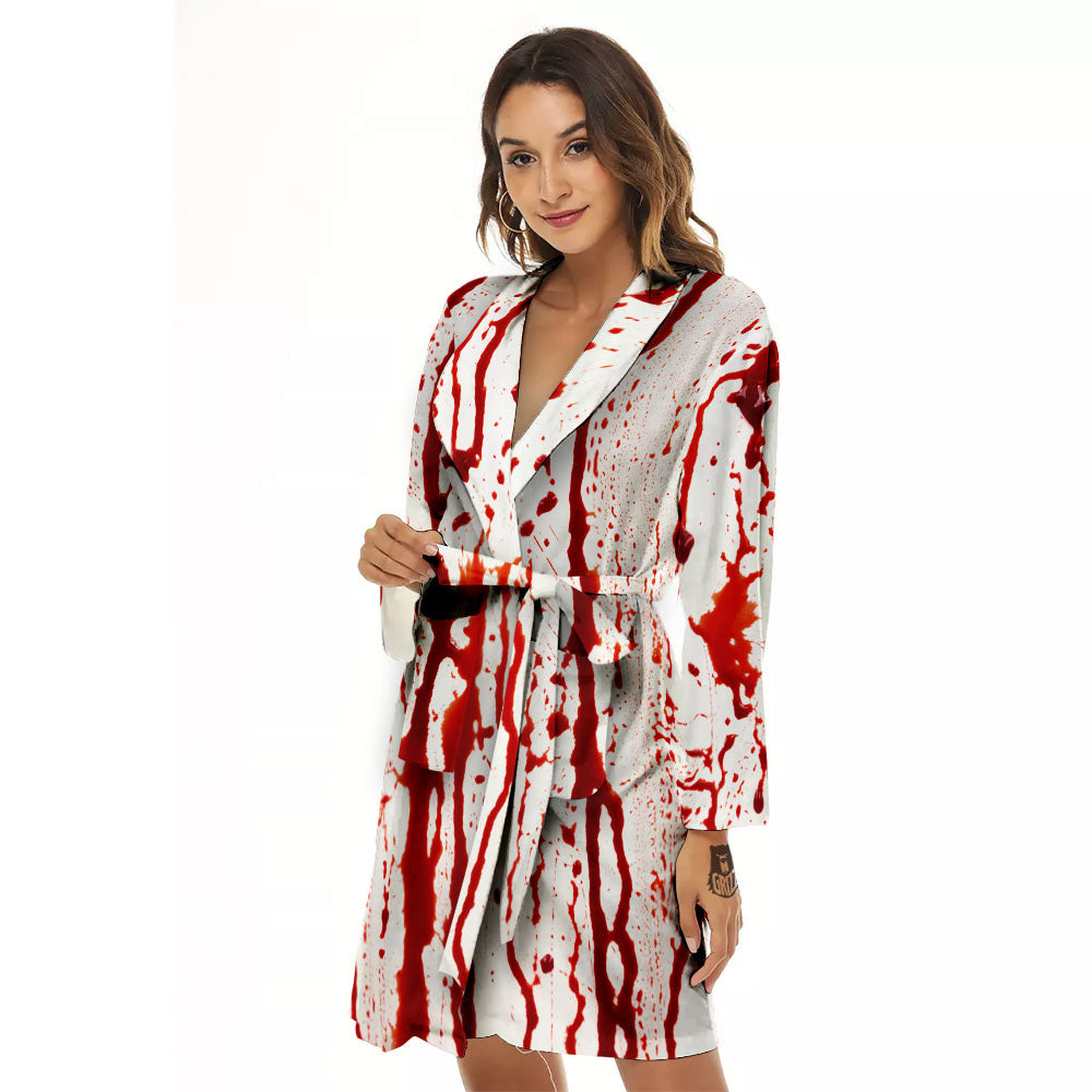 Blood Drip Print Women's Robe-grizzshop