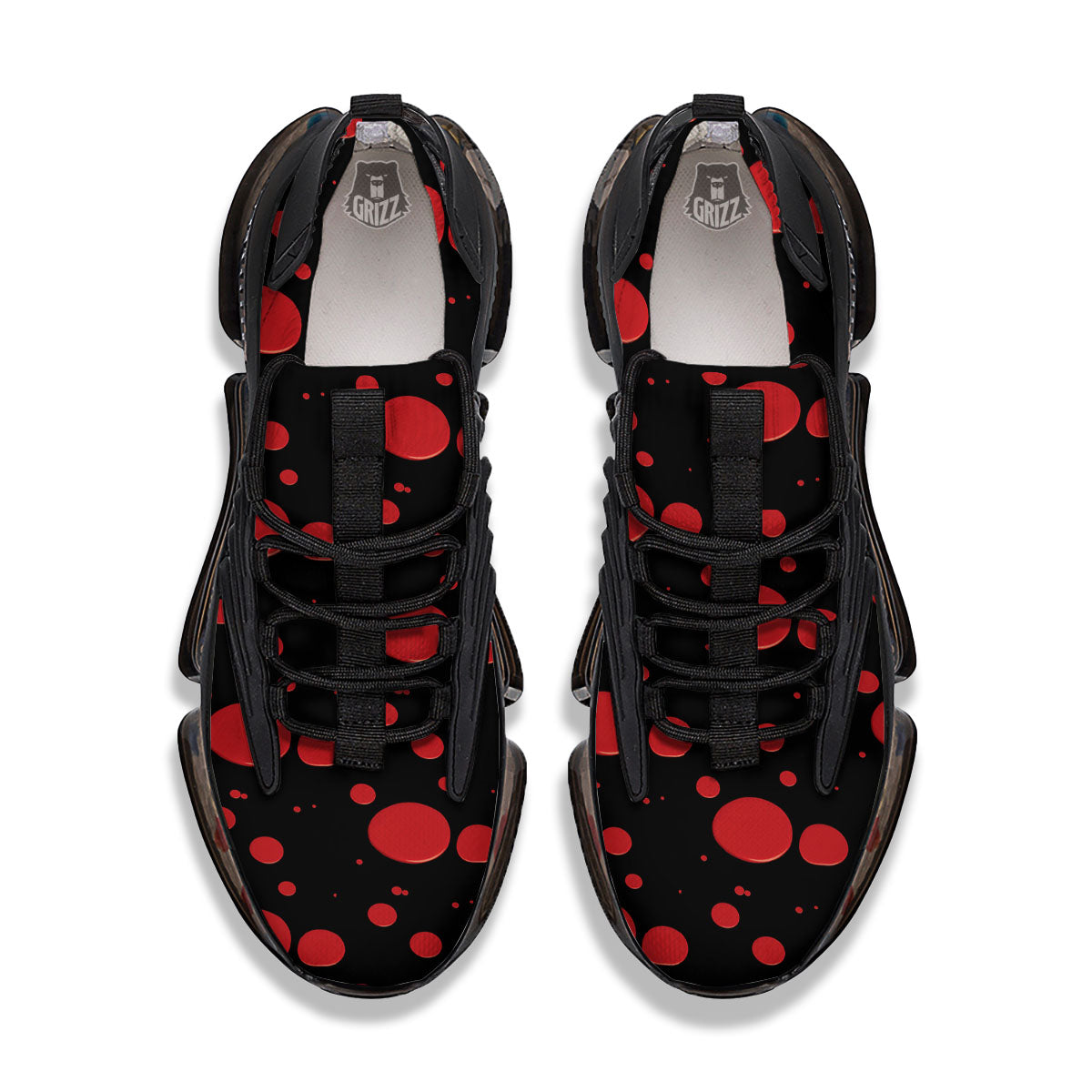 Blood Drop Red Print Pattern Black Gym Shoes-grizzshop