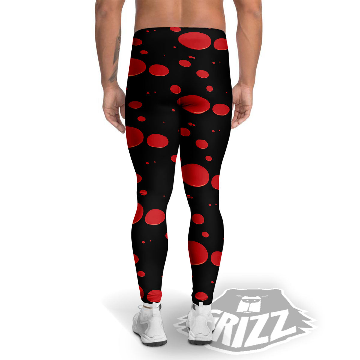 Blood Drop Red Print Pattern Men's Leggings-grizzshop