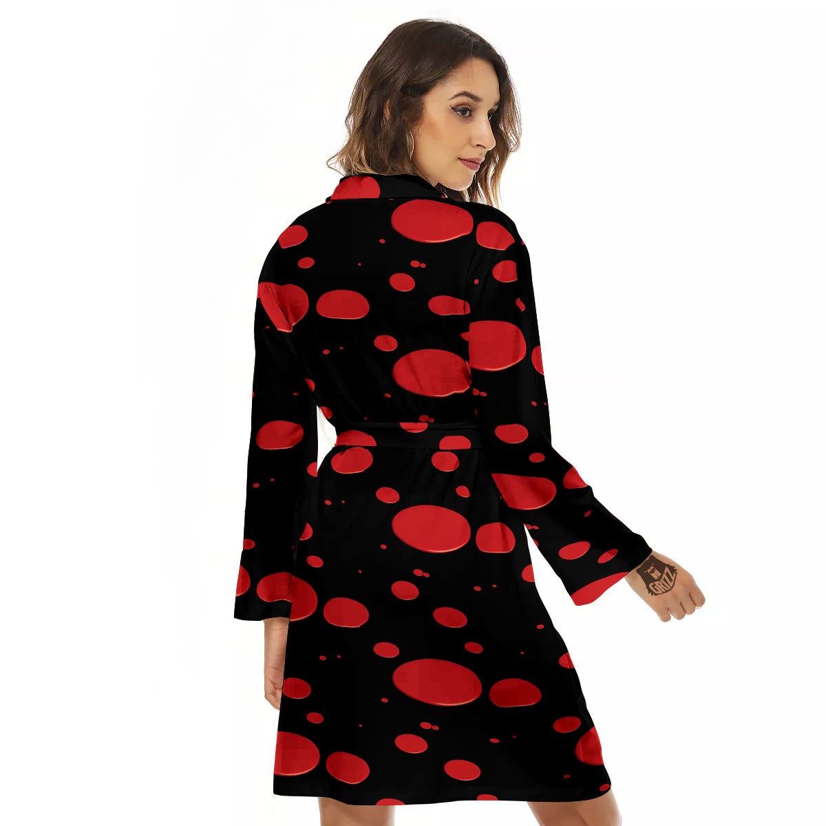 Blood Drop Red Print Pattern Women's Robe-grizzshop