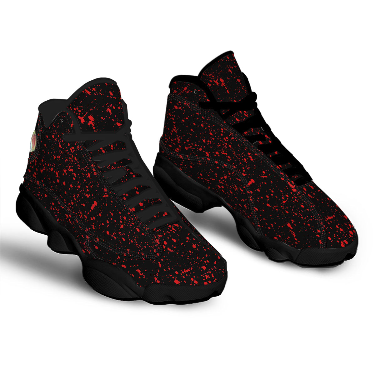 Blood Red Print Pattern Black Basketball Shoes-grizzshop