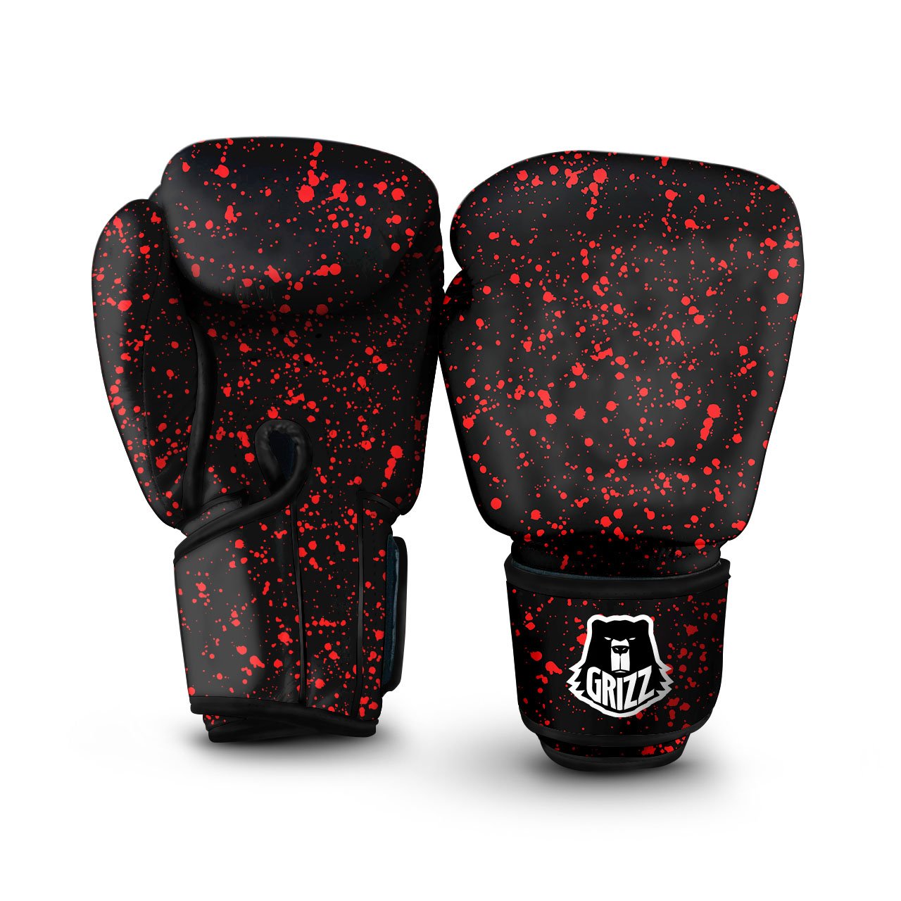 Damask White And Red Print Pattern Boxing Gloves