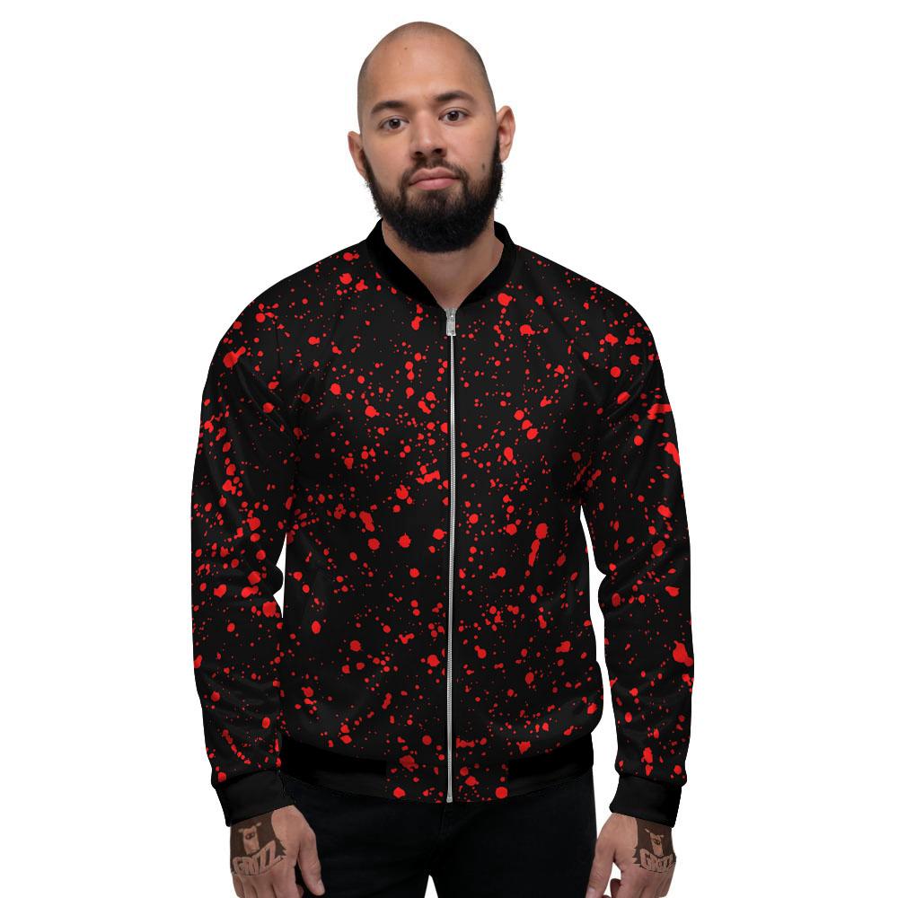 Blood Red Print Pattern Men's Bomber Jacket-grizzshop