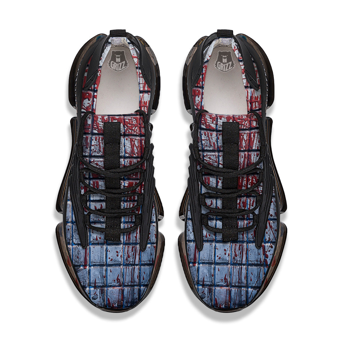 Blood Room Bloody Print Black Gym Shoes-grizzshop