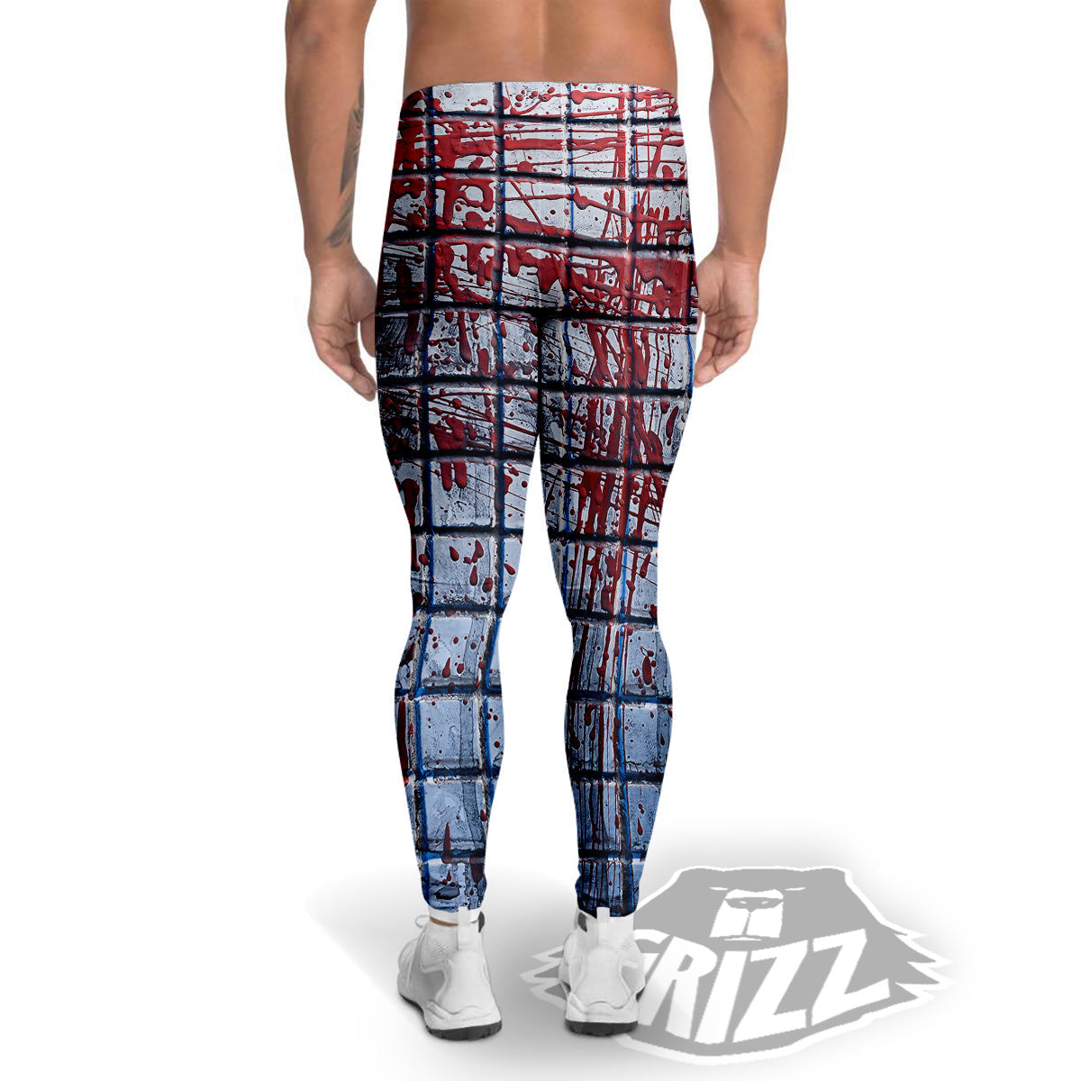 Blood Room Bloody Print Men's Leggings-grizzshop