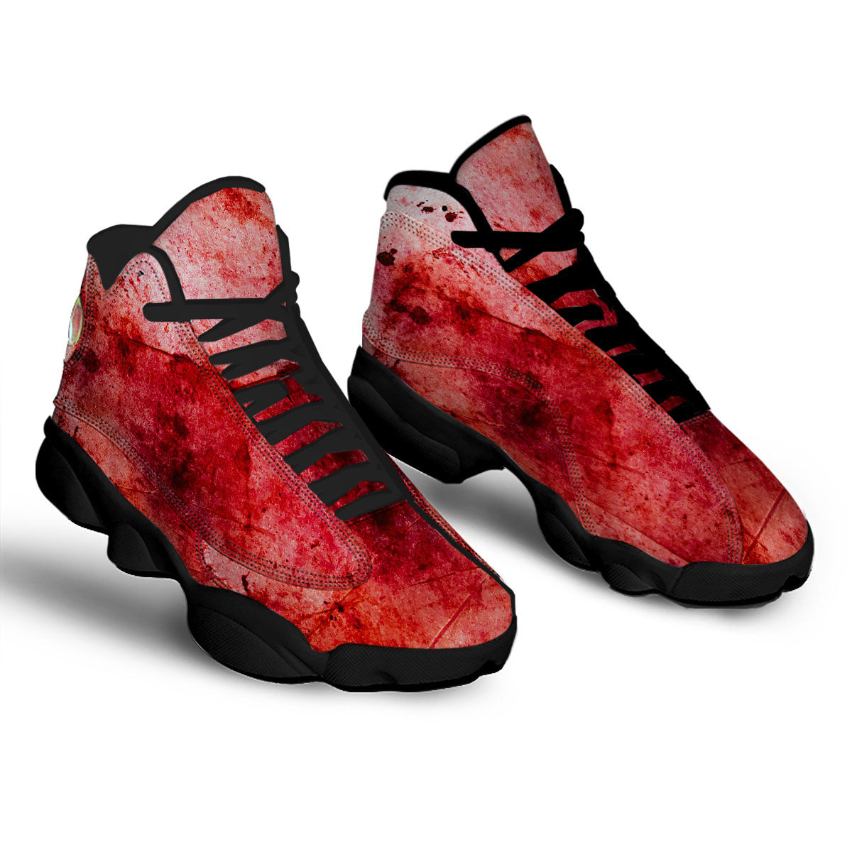 Blood Stains Red Print Black Basketball Shoes-grizzshop