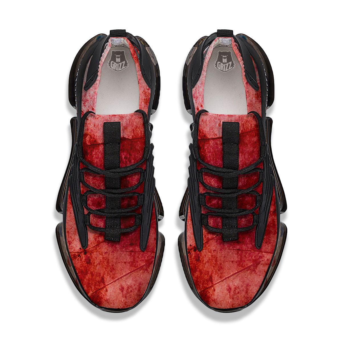 Blood Stains Red Print Black Gym Shoes-grizzshop