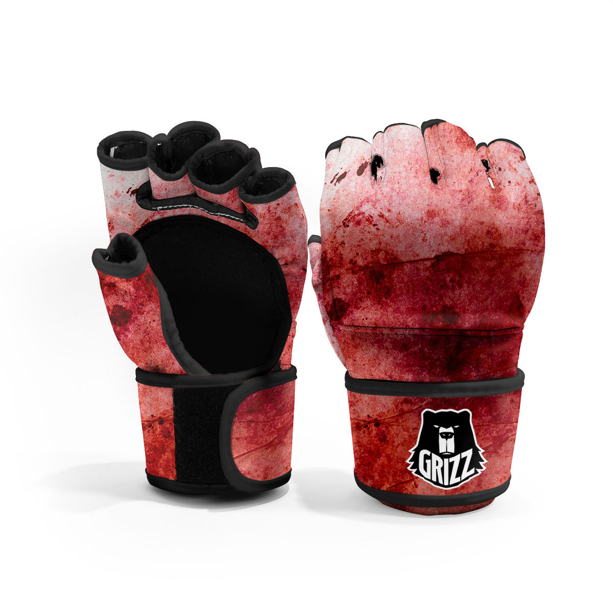 Blood Stains Red Print MMA Gloves-grizzshop