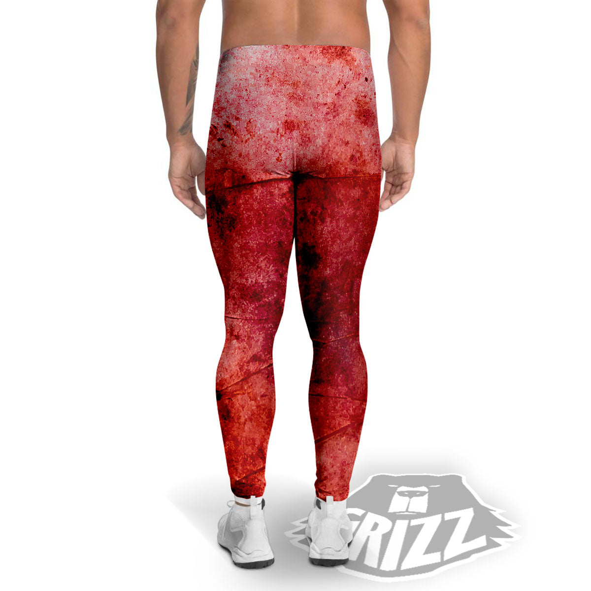 Blood Stains Red Print Men's Leggings-grizzshop