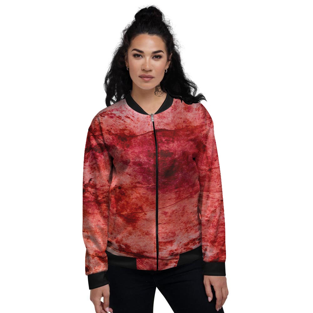 Blood Stains Red Print Women's Bomber Jacket-grizzshop