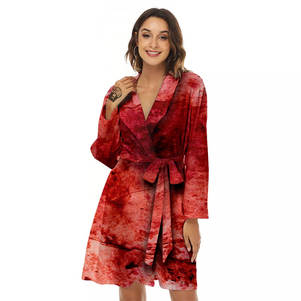 Blood Stains Red Print Women's Robe-grizzshop