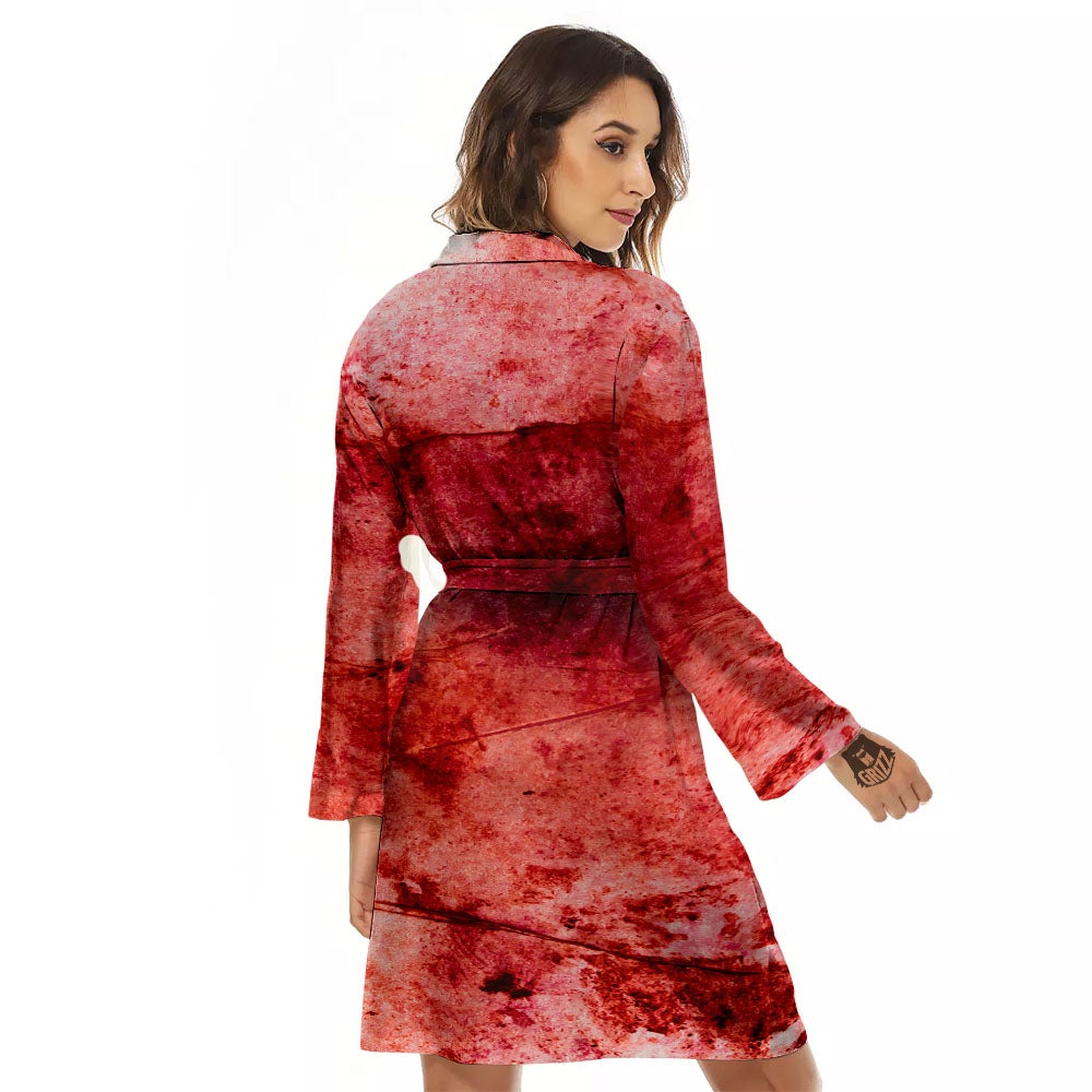 Blood Stains Red Print Women's Robe-grizzshop