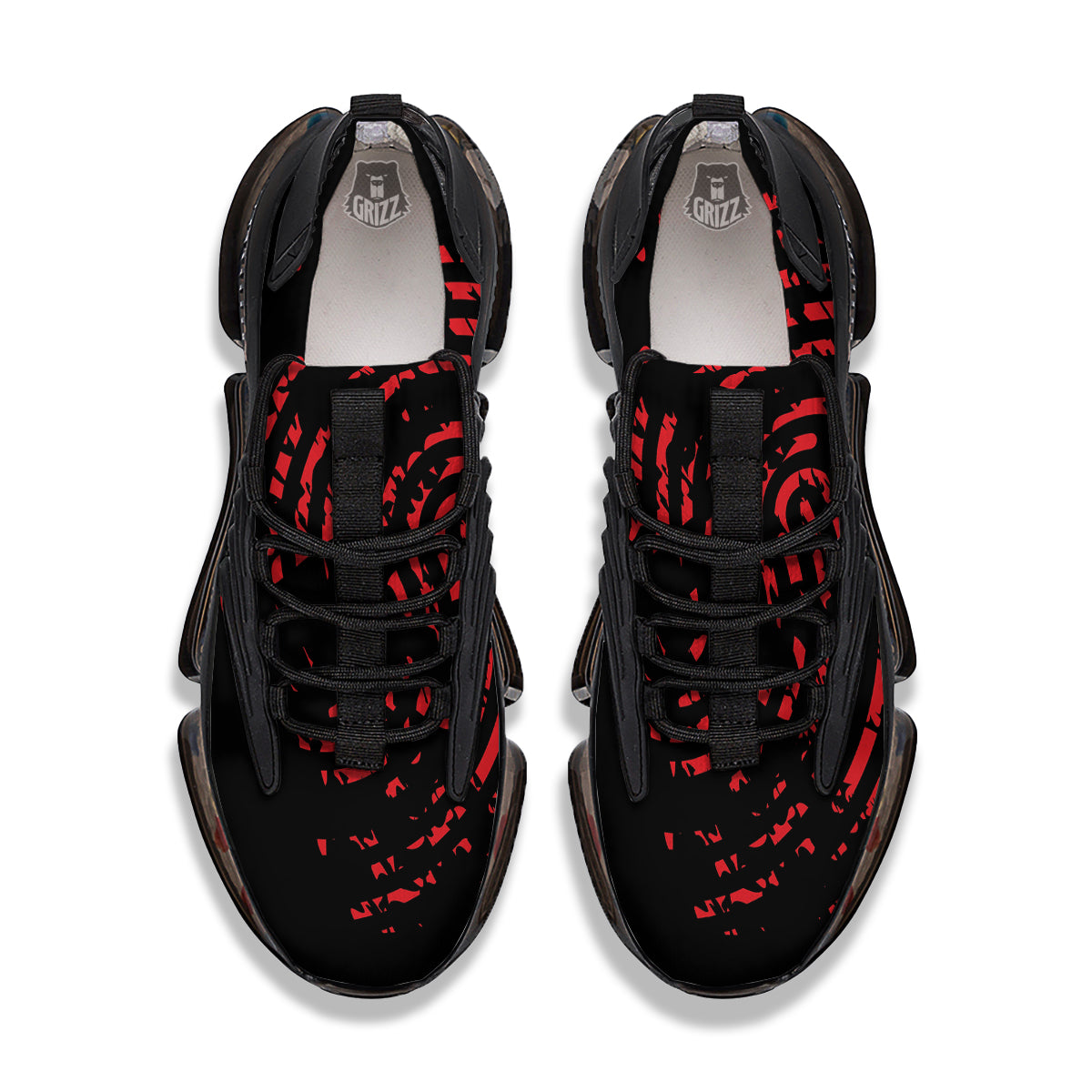 Bloody Finger Red Print Black Gym Shoes-grizzshop