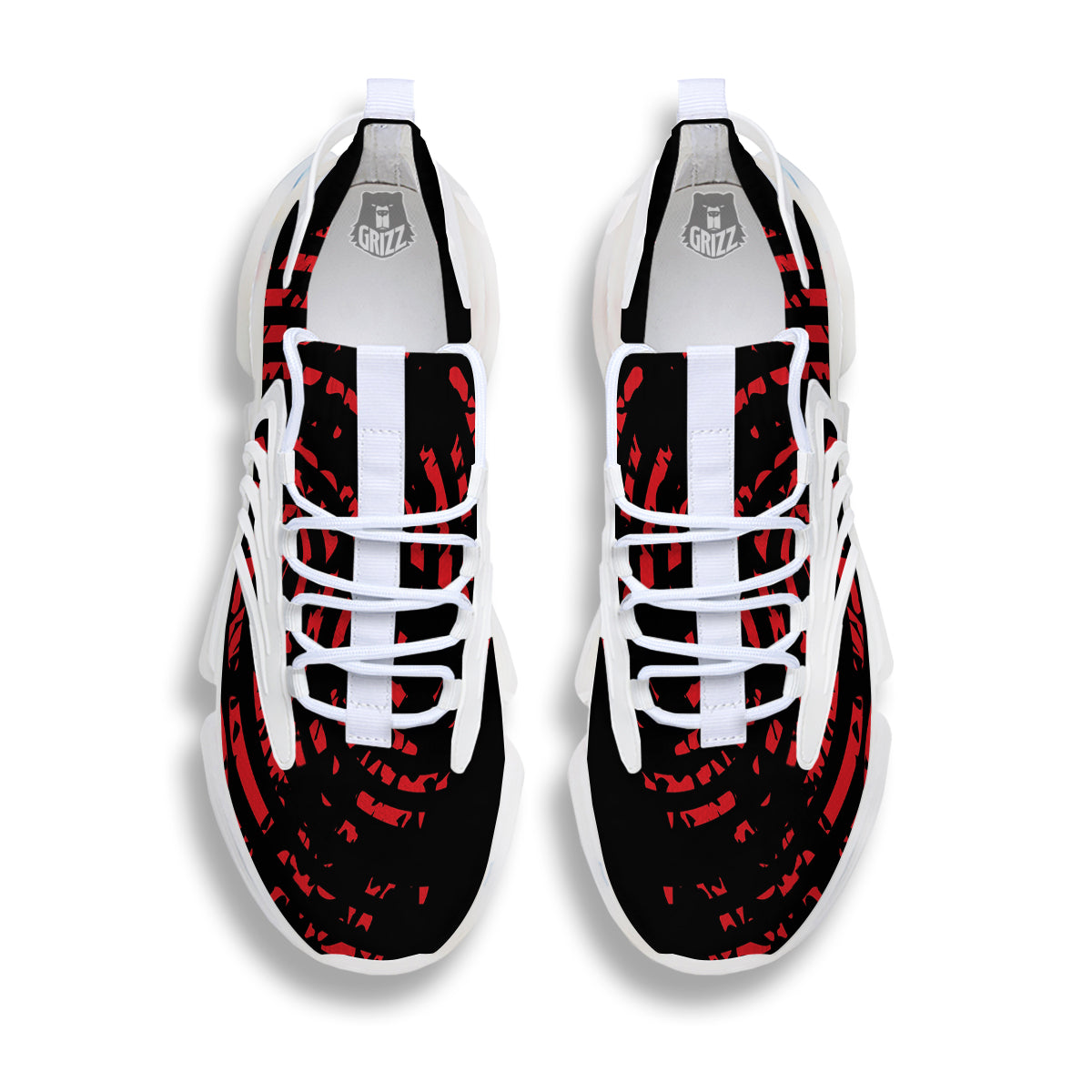 Bloody Finger Red Print White Gym Shoes-grizzshop
