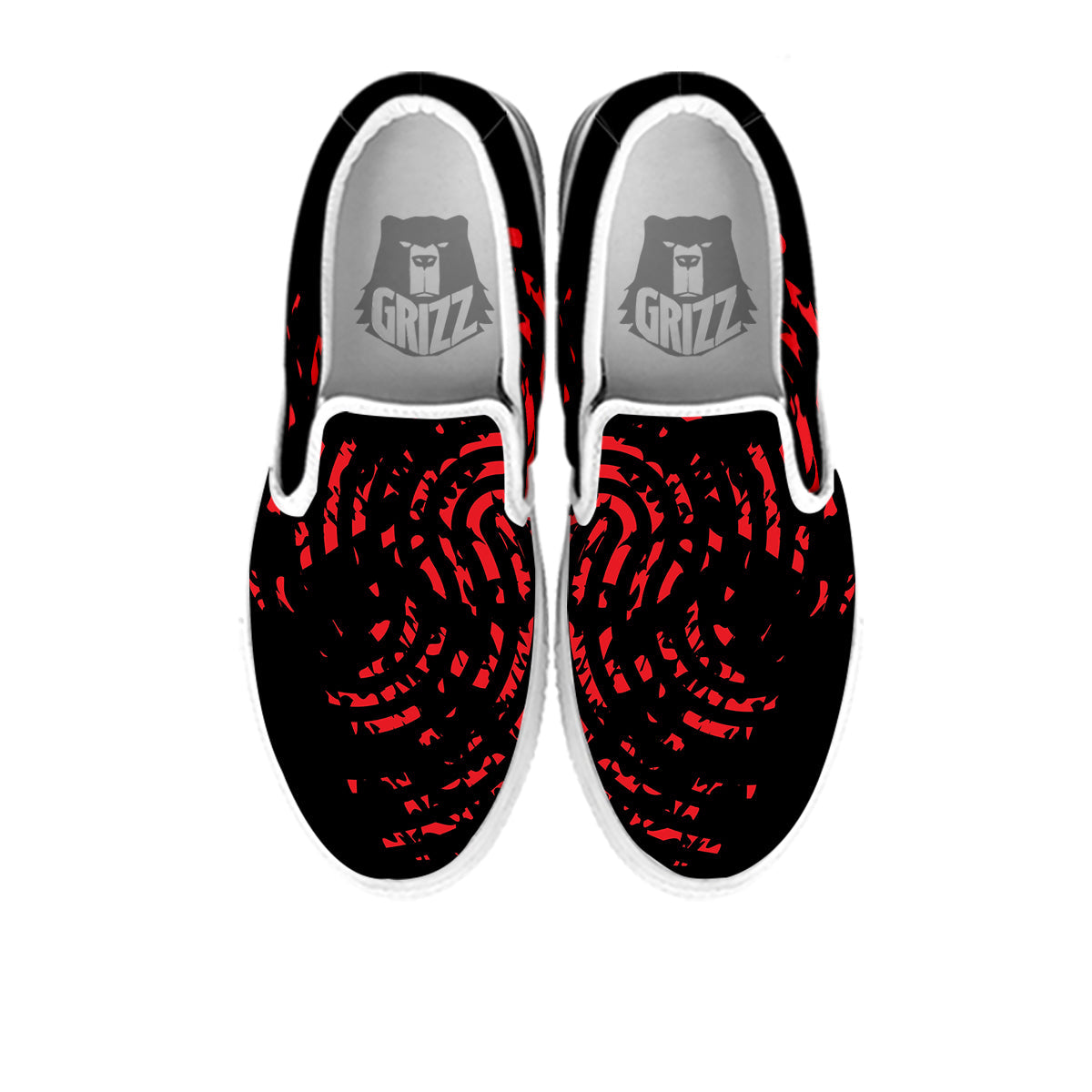 Bloody Finger Red Print White Slip On Shoes-grizzshop