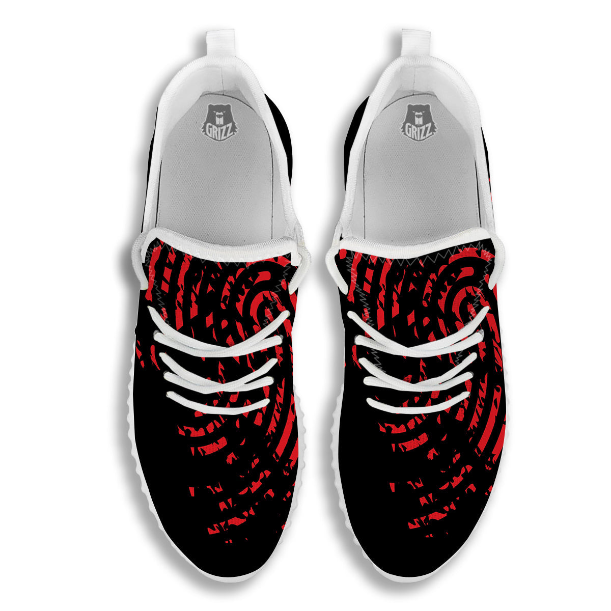 Bloody Finger Red Print White Walking Shoes-grizzshop