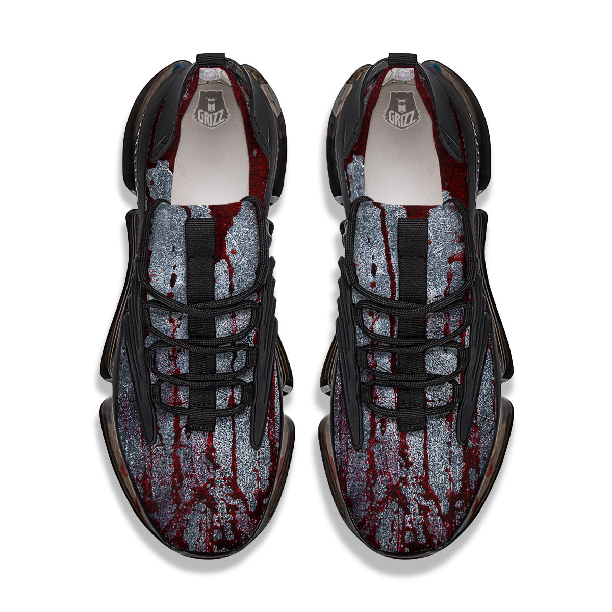 Bloody Metal Wall Print Black Gym Shoes-grizzshop