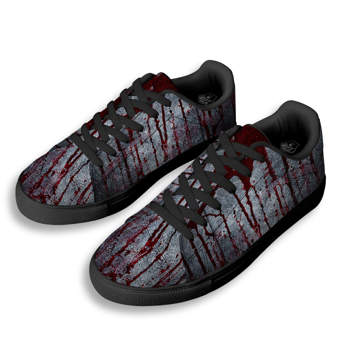 Bloody Metal Wall Print Black Low Top Sneakers-grizzshop
