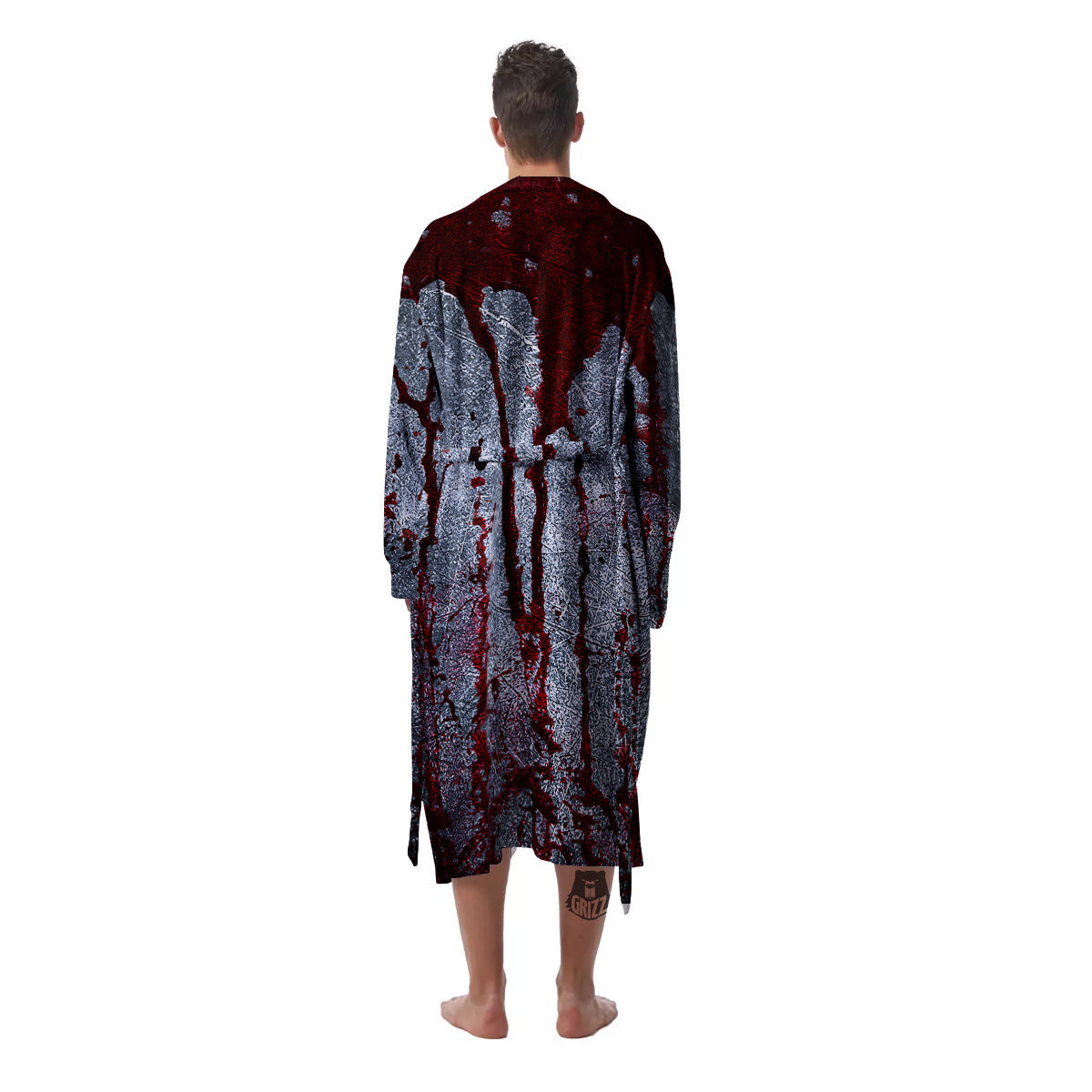 Bloody Metal Wall Print Men's Robe-grizzshop