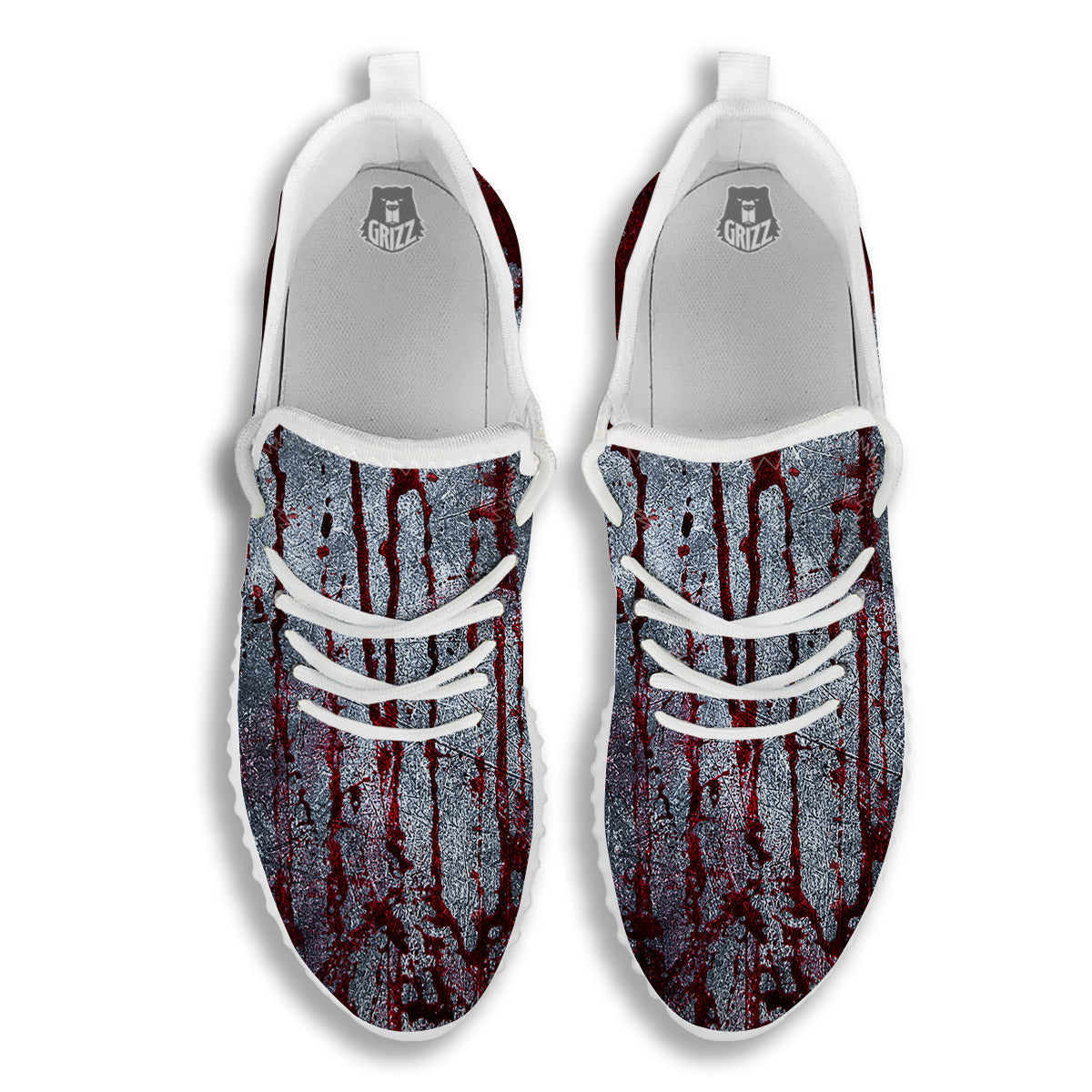 Bloody Metal Wall Print White Walking Shoes-grizzshop
