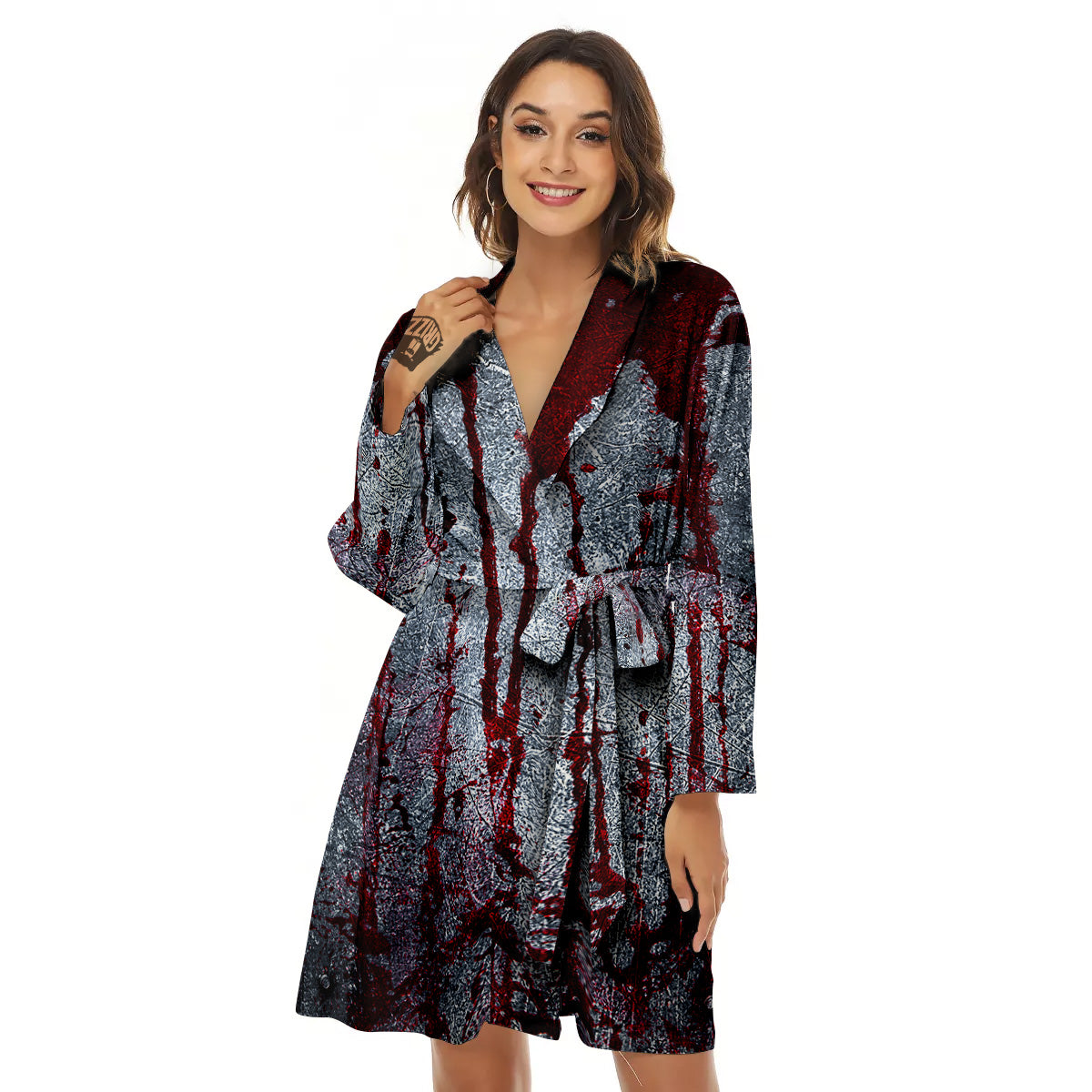 Bloody Metal Wall Print Women's Robe-grizzshop