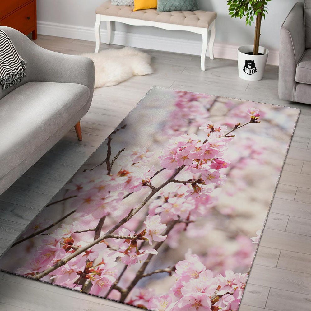 Blossom Spring Cherry Print Floor Mat-grizzshop