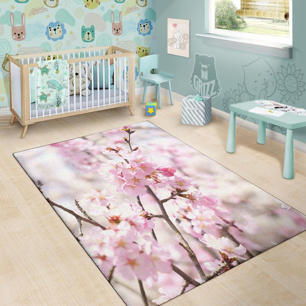 Blossom Spring Cherry Print Floor Mat-grizzshop