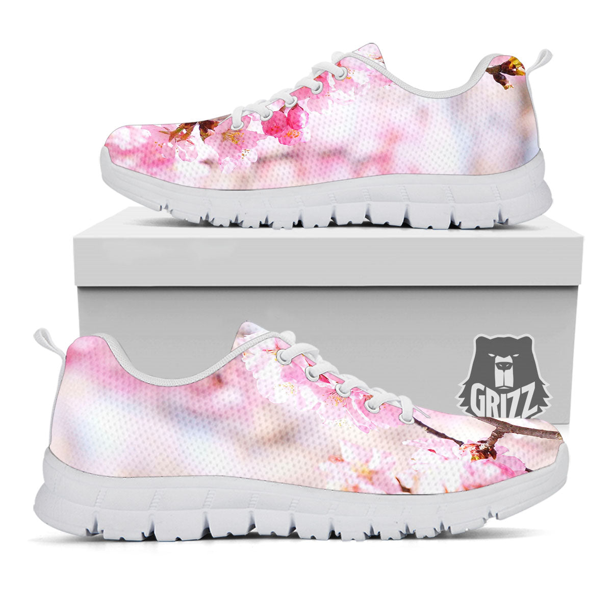 Blossom Spring Cherry Print White Sneaker-grizzshop