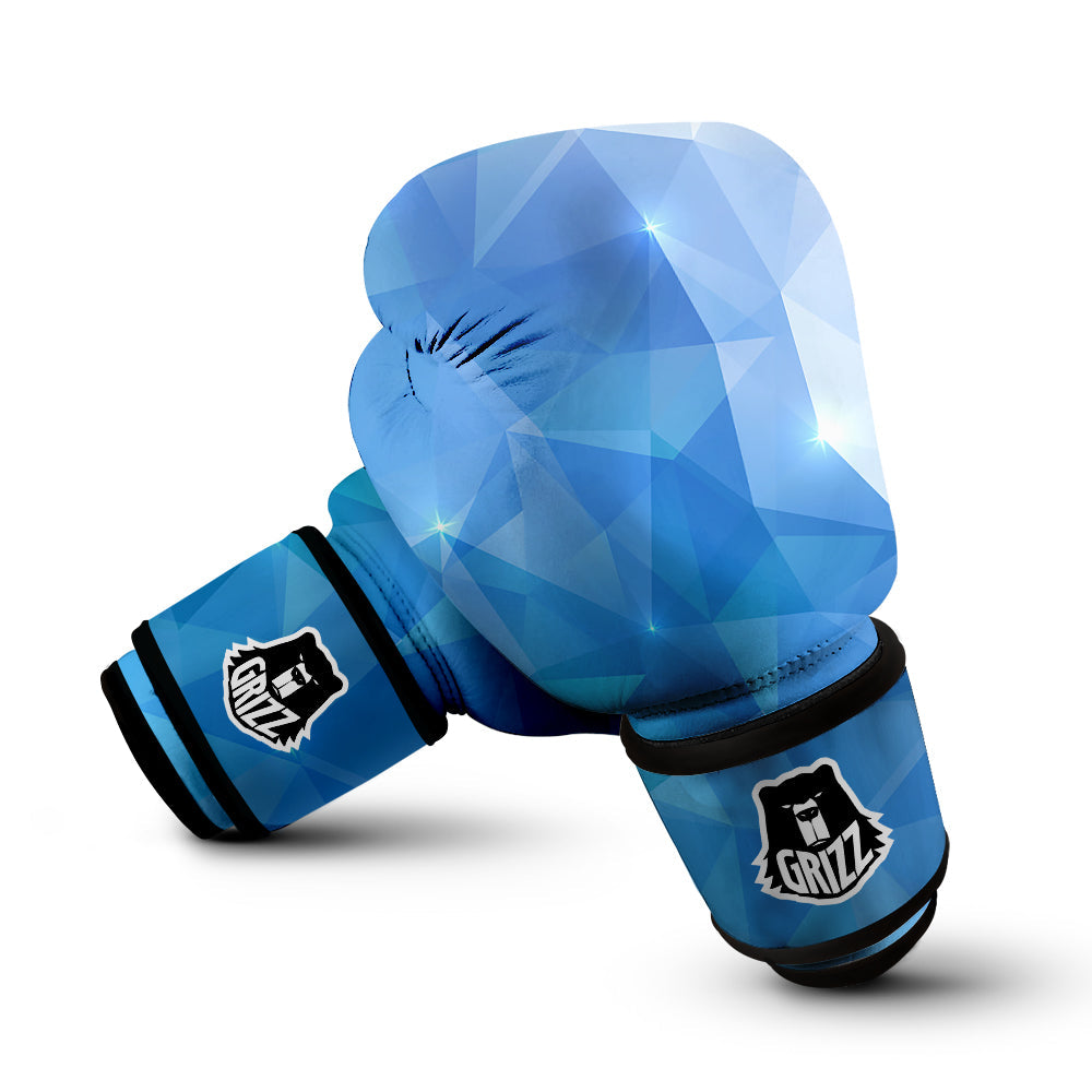 Blue Abstract Shining Ice Print Boxing Gloves-grizzshop