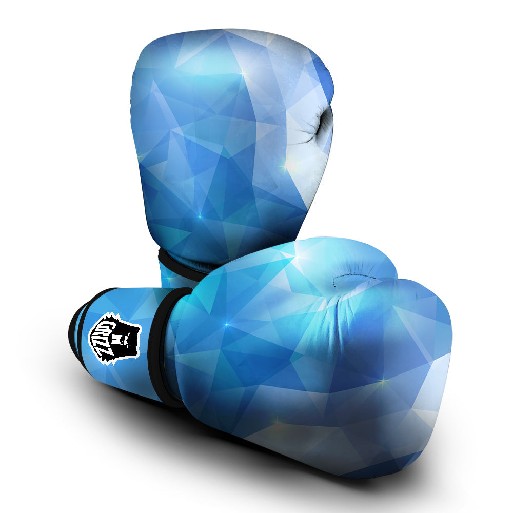 Blue Abstract Shining Ice Print Boxing Gloves-grizzshop