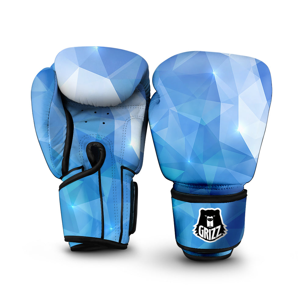 Blue Abstract Shining Ice Print Boxing Gloves-grizzshop