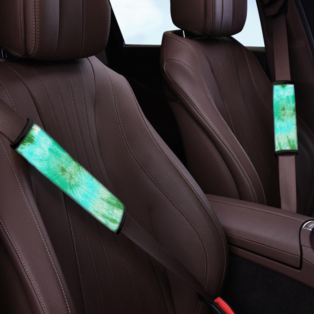 Blue And Green Tie Dye Seat Belt Cover-grizzshop
