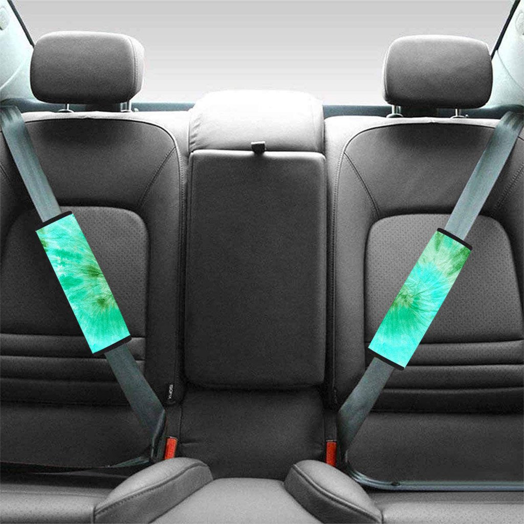 Blue And Green Tie Dye Seat Belt Cover-grizzshop