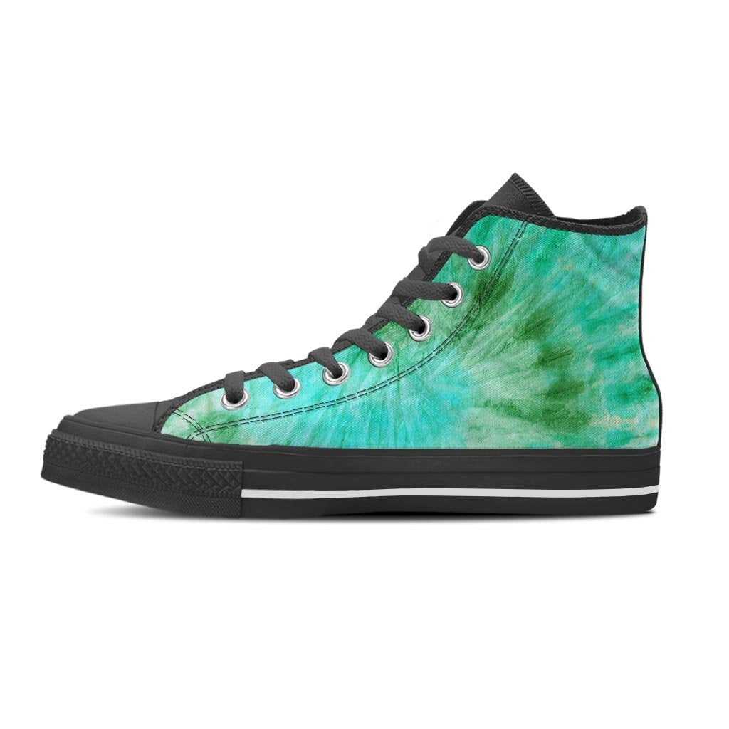 Blue And Green Tie Dye Women's High Top Shoes-grizzshop