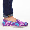Blue And Pink Butterfly Print Canvas Shoes-grizzshop