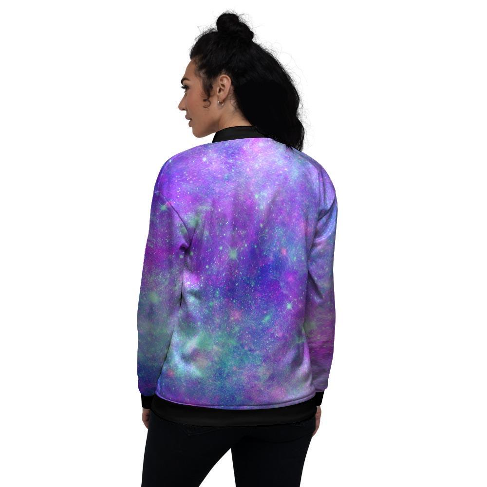 Blue And Pink Galaxy Space Women's Bomber Jacket-grizzshop