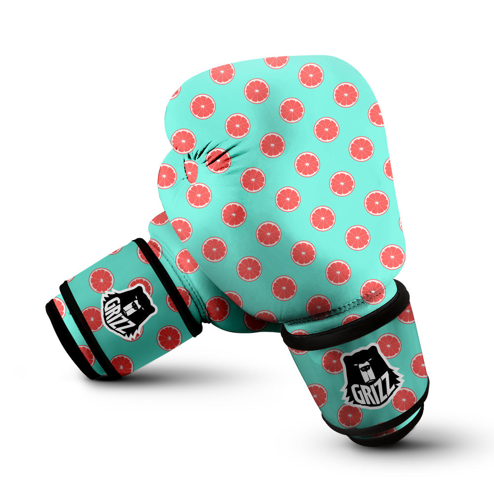 Blue And Pink Grapefruit Sliced Print Pattern Boxing Gloves-grizzshop
