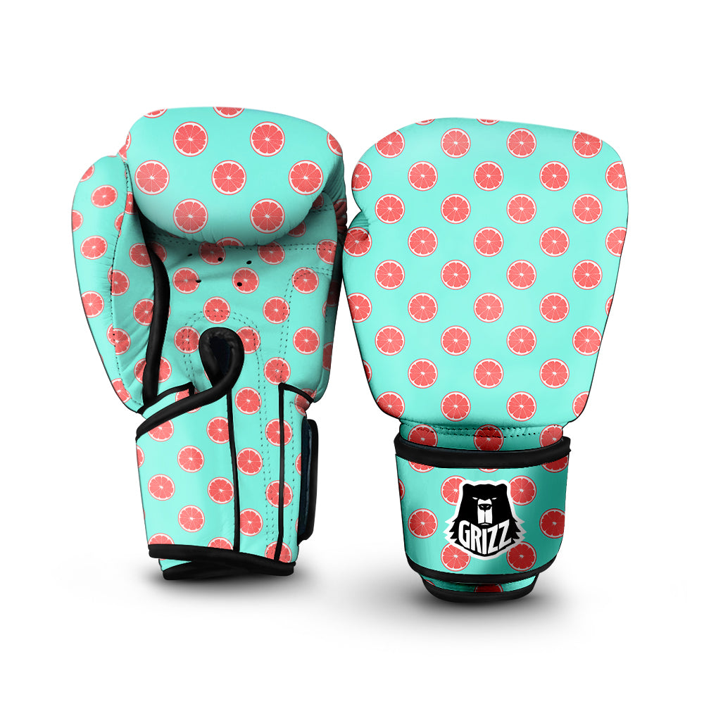 Blue And Pink Grapefruit Sliced Print Pattern Boxing Gloves-grizzshop