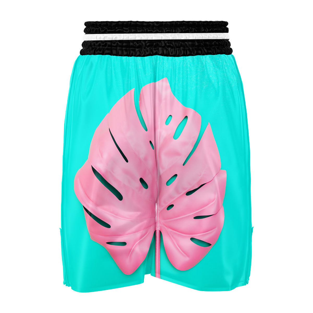 Blue And Pink Tropical Palm Leaf Print Boxing Shorts-grizzshop