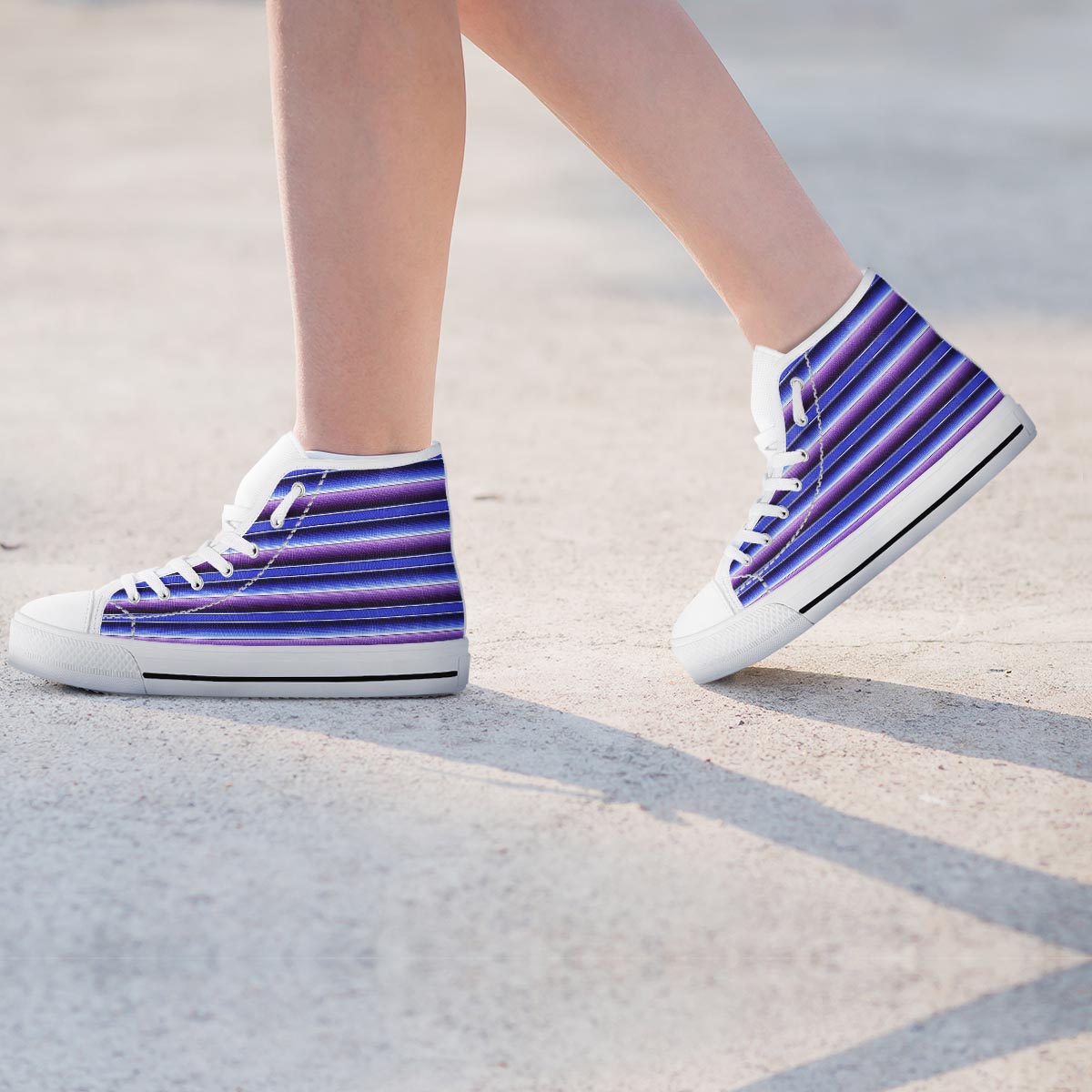 Blue And Purple Mexican Baja Women's High Top Shoes-grizzshop