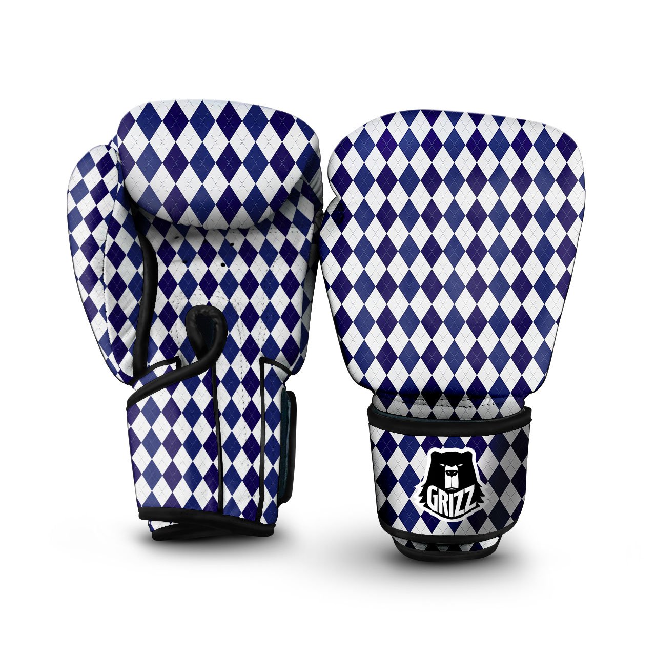 Knitted Tartan Print Pattern Boxing Gloves