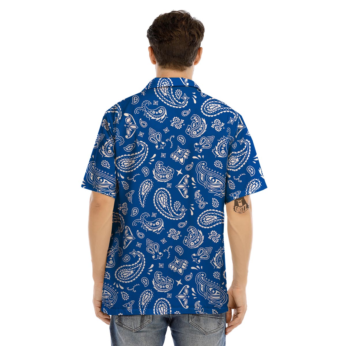 Blue Bandana Men’s Hawaiian Shirt-grizzshop