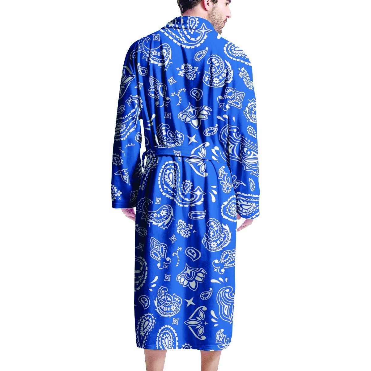 Blue Bandana Men's Robe-grizzshop
