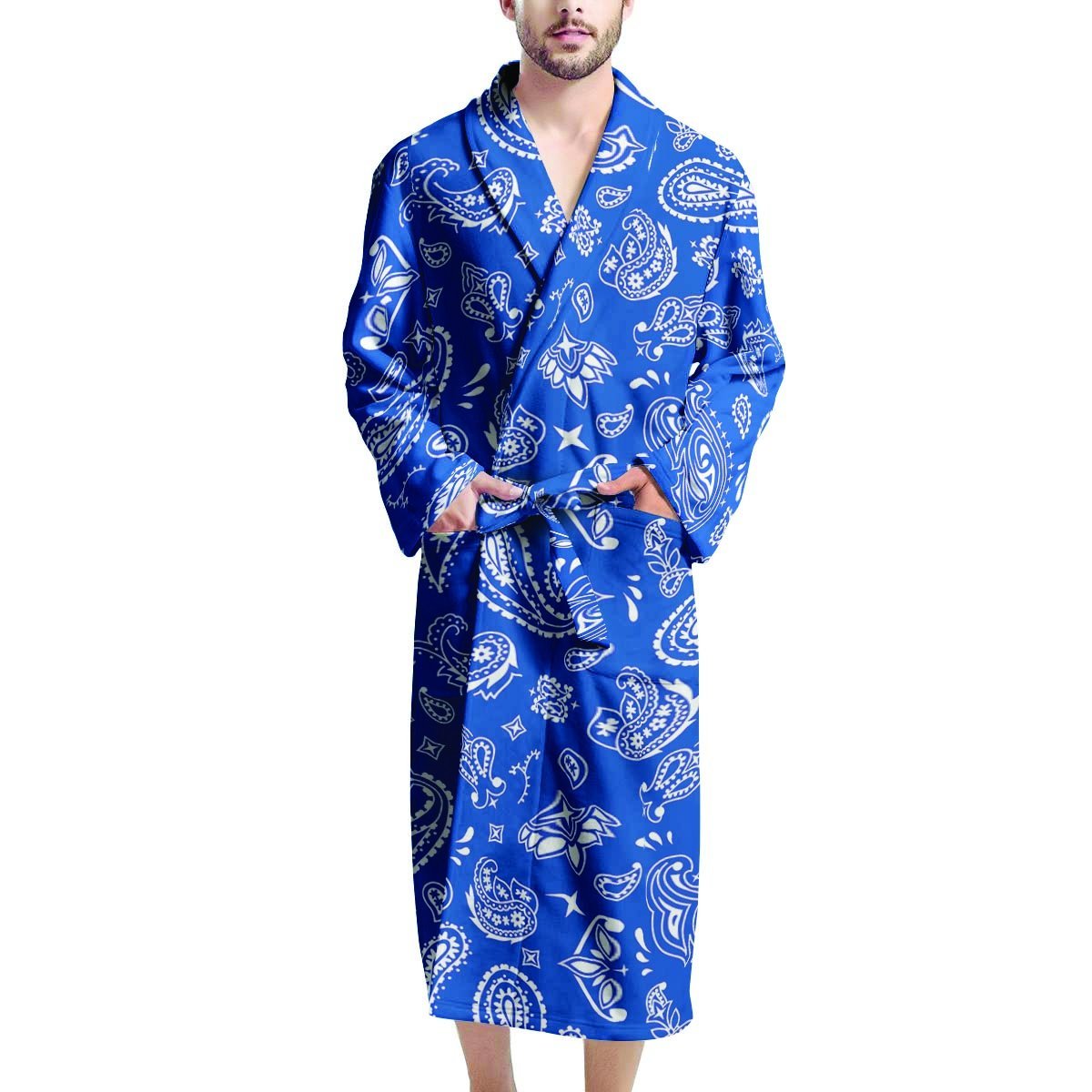 Blue Bandana Men's Robe-grizzshop