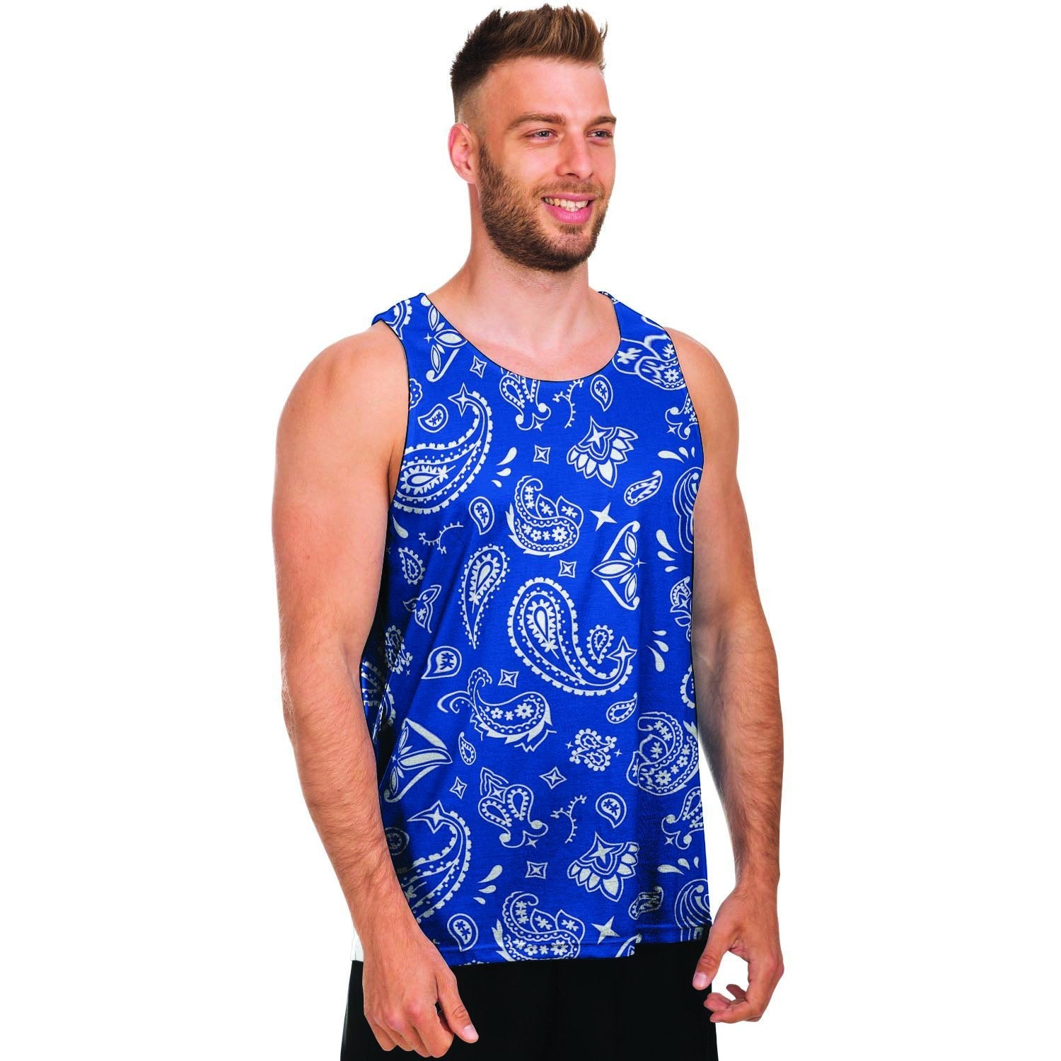 Blue Bandana Men's Tank Tops-grizzshop